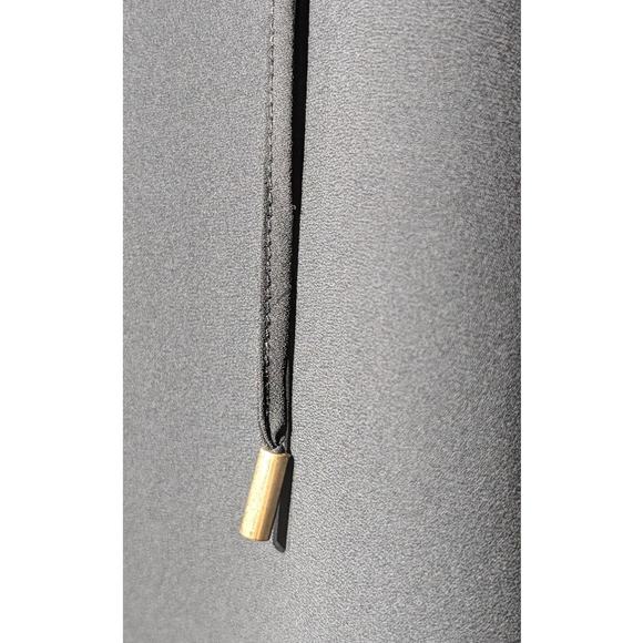 T Tahari Black Flutter Sleeve Smock Neck Tie Front Blouse Womens Sz L - Picture 9 of 12